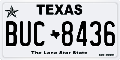 TX license plate BUC8436