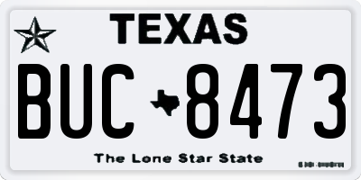 TX license plate BUC8473