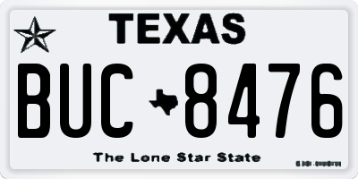 TX license plate BUC8476