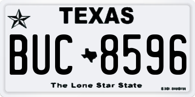 TX license plate BUC8596