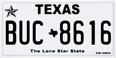 TX license plate BUC8616