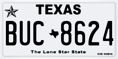 TX license plate BUC8624