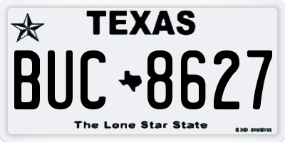 TX license plate BUC8627