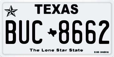 TX license plate BUC8662