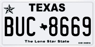 TX license plate BUC8669