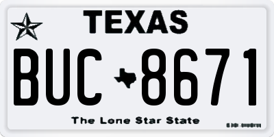 TX license plate BUC8671