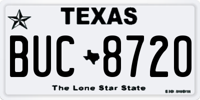 TX license plate BUC8720