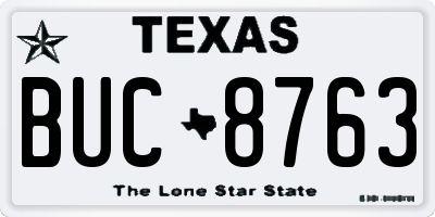 TX license plate BUC8763