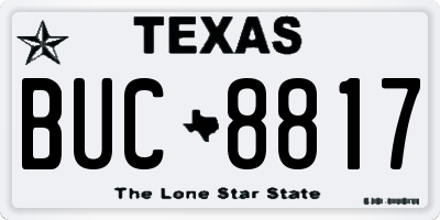 TX license plate BUC8817