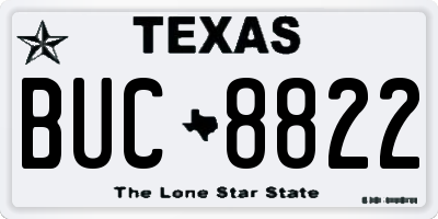 TX license plate BUC8822