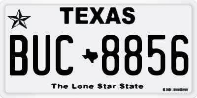 TX license plate BUC8856