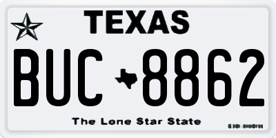TX license plate BUC8862
