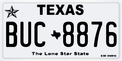 TX license plate BUC8876