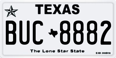 TX license plate BUC8882