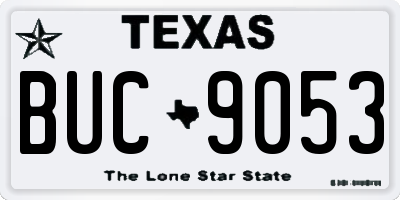 TX license plate BUC9053