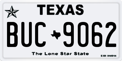 TX license plate BUC9062