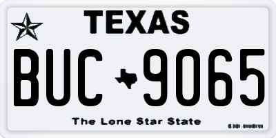 TX license plate BUC9065