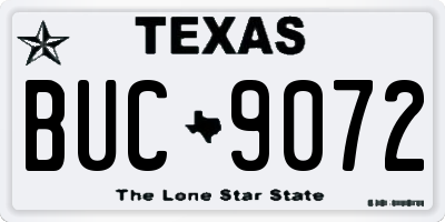 TX license plate BUC9072