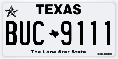 TX license plate BUC9111