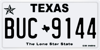TX license plate BUC9144