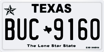 TX license plate BUC9160