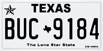TX license plate BUC9184