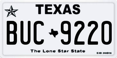 TX license plate BUC9220