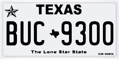 TX license plate BUC9300