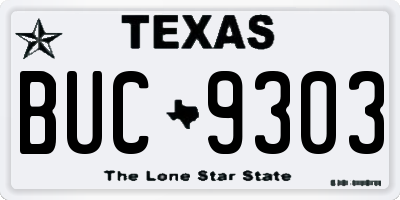 TX license plate BUC9303