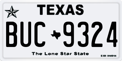 TX license plate BUC9324