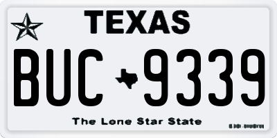 TX license plate BUC9339
