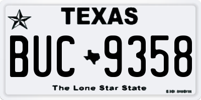 TX license plate BUC9358
