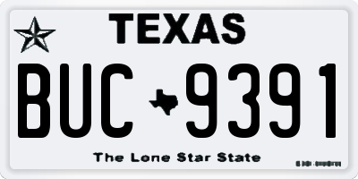 TX license plate BUC9391