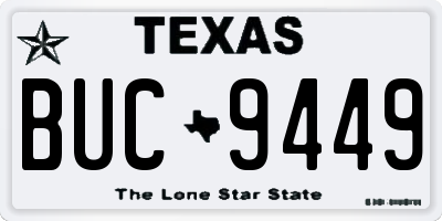 TX license plate BUC9449