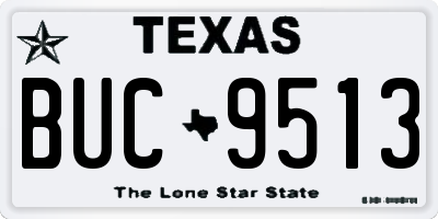 TX license plate BUC9513
