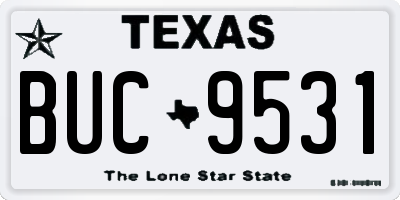 TX license plate BUC9531