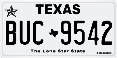 TX license plate BUC9542