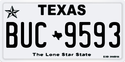 TX license plate BUC9593