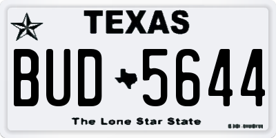 TX license plate BUD5644