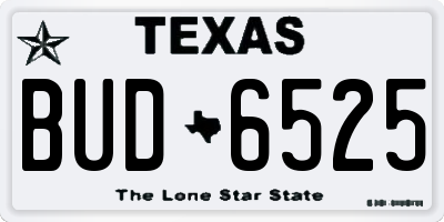 TX license plate BUD6525