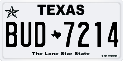 TX license plate BUD7214