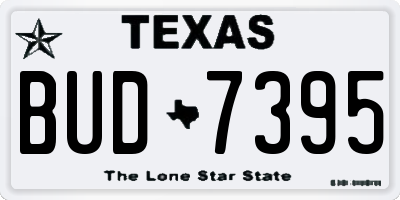 TX license plate BUD7395