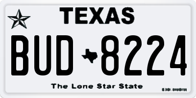 TX license plate BUD8224