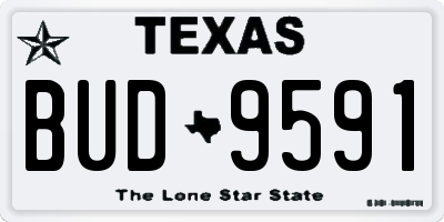TX license plate BUD9591