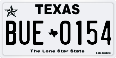 TX license plate BUE0154
