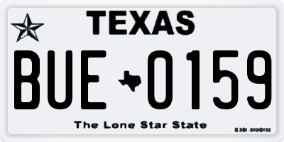 TX license plate BUE0159