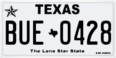 TX license plate BUE0428