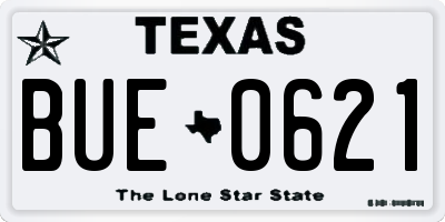 TX license plate BUE0621
