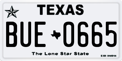 TX license plate BUE0665