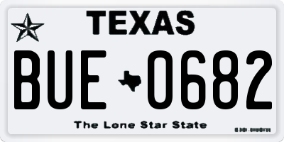 TX license plate BUE0682